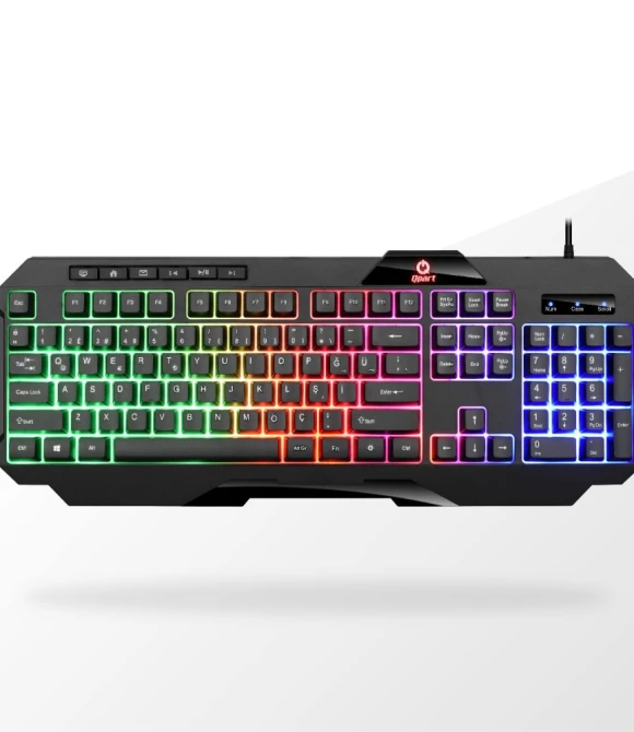 GM16 USB Multimedya Rainbow Işıklı Klavye Qpart