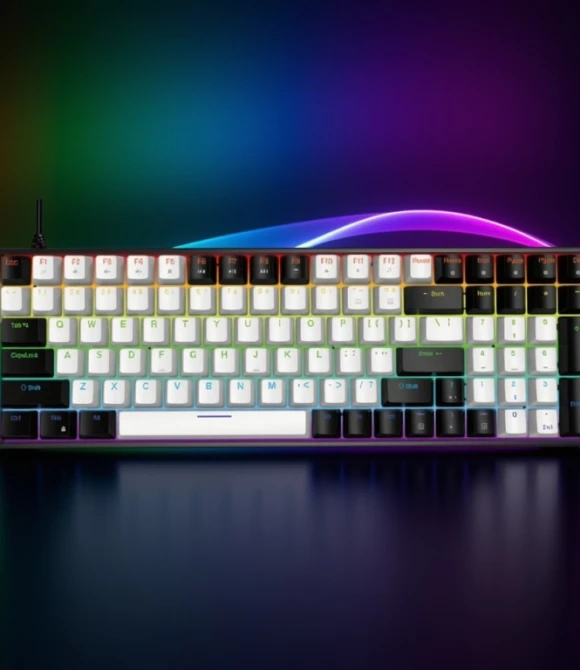 KL160 Blue Swtich Mekanik Klavye Mechanical Keyboard Siyah Beyaz Jedel