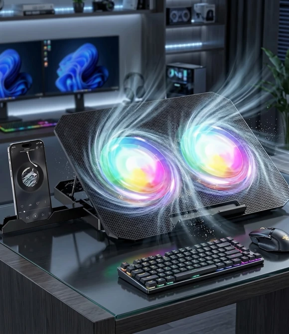 N33 RGB Notebook Soğutucu Stand12-17" Uyumlu Çift Fanlı  Laptop Soğutucu