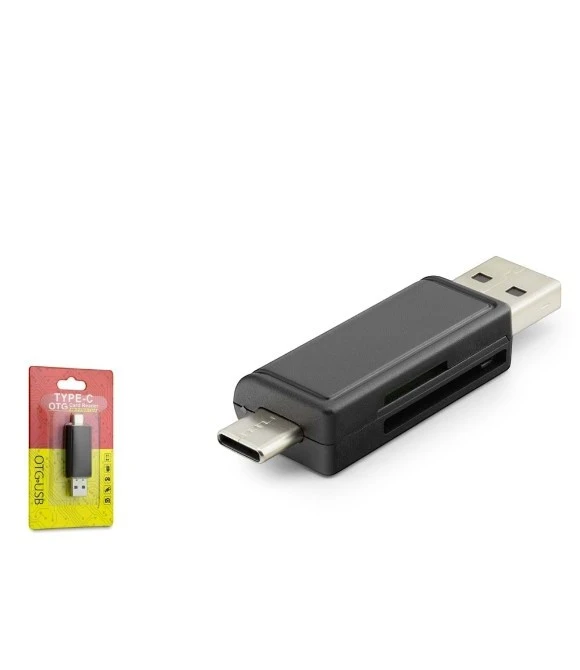 HADRON HDX7026 USB Type-C OTG Kart Okuyucu SD MicroSD 480 Mbps Siyah