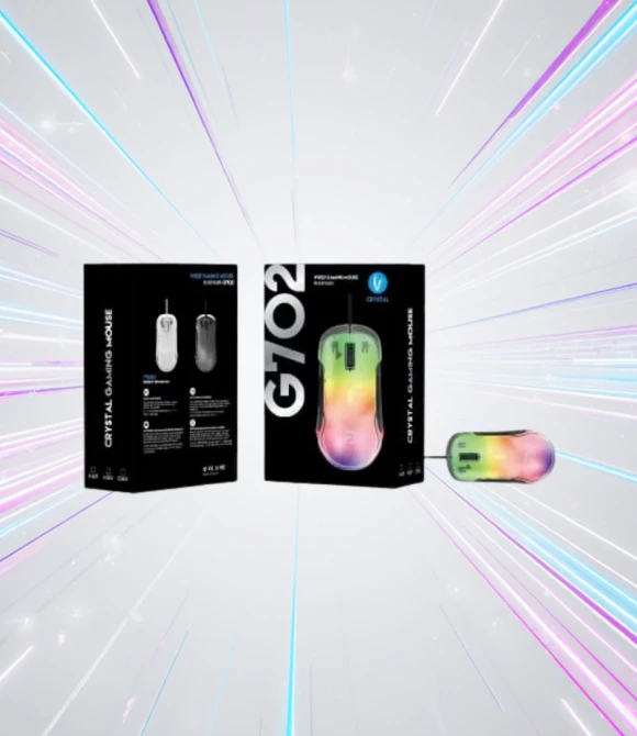 Trio G702 Gaming Oyuncu RGB Mouse 7200 DPI Kristal Siyah
