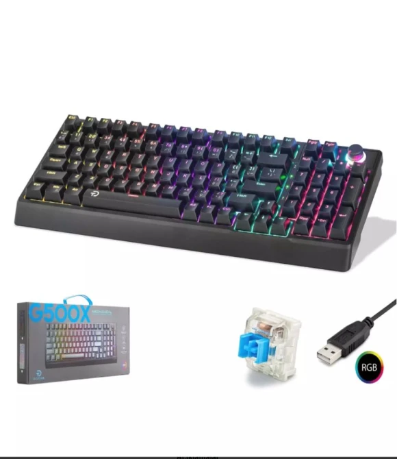 G500XB Mekanik Gaming Klavye 104 Tuş Blue Switch RGB - Siyah