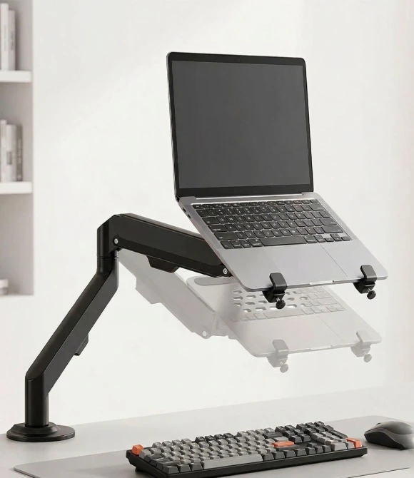 PM-27096 Profesyonel Amortisörlü 2'si 1 Arada Laptop ve Monitör Standı