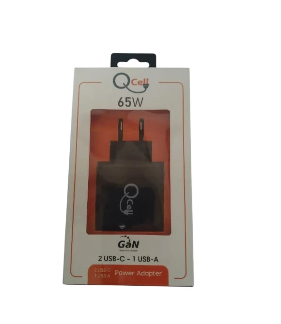 QBA-302 Süper Fast 65W 3 Port Başlık 2 Type-c 1 Usb 2 Usb C 1 Usb A Giriş Qcell