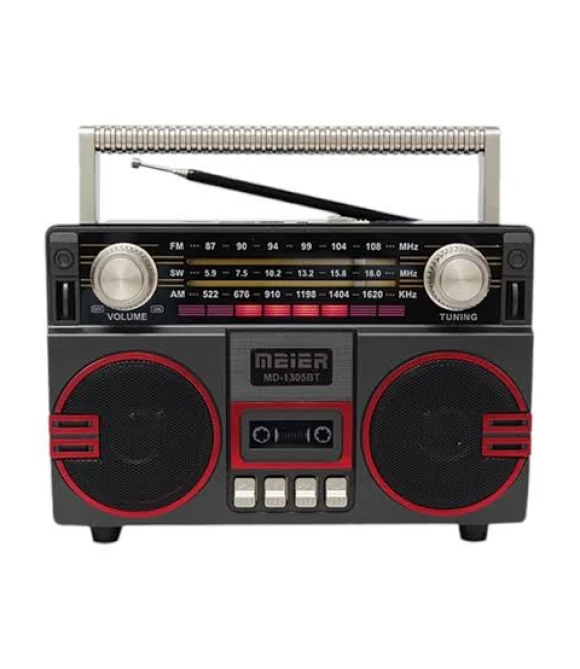 Meier MD-1305BT-S Nostaljik Fm Radyo Bluetooth Speaker Ses Bombası