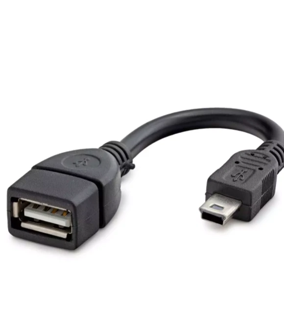 Mini USB (5 Pin) v3 - USB Otg Soket Dönüştürücü Siyah
