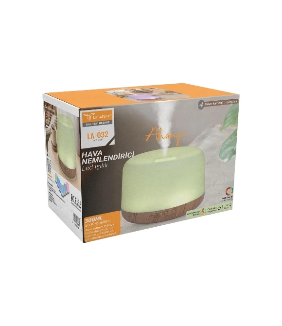 LA-032 Ahşap Led Işıklı Hava Nemlendirici Lucatech