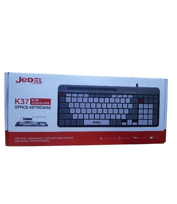 K37 Kablolu İnce Tasarım Tuşlu Klavye Telefon Standlı USB Q Klavye