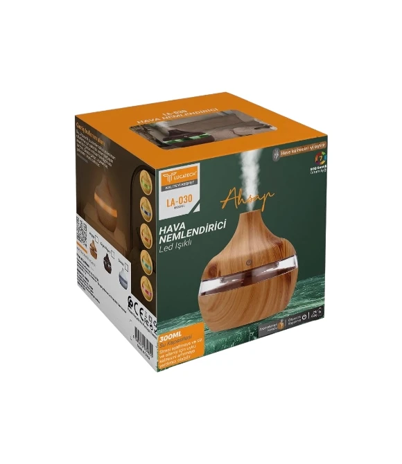 Ahşap Led Işıklı Hava Nemlendirici Lucatech LA-030