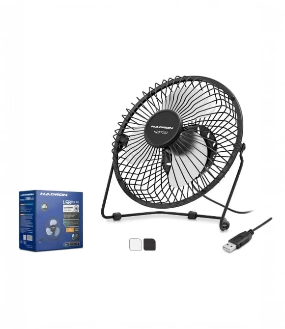 HDX7252 USB Fan Vantilatör Metal 18*18 Cm Siyah Hadron