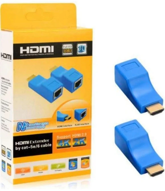 Hdmi Rj45 Cat5 Cat6 To Hdmı Extender 30 Metre Uzatıcı Uzatma Aparatı