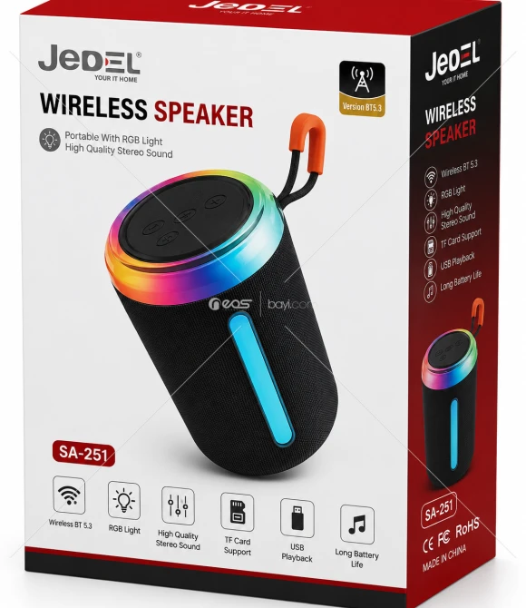 JEDEL SA-251 RGB IŞIKLI KABLOSUZ BLUETOOTH HOPARLÖR – BT 5.3