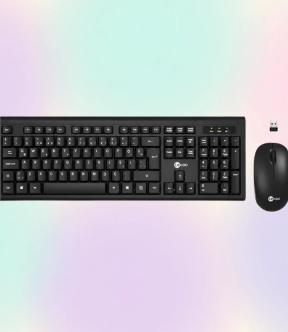 Lenovo Lecoo KW200-BK Siyah Kablosuz Ofis Klavye Mouse Seti (Numpadli)