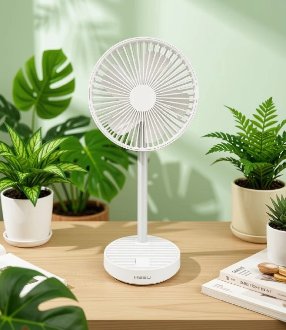 HP-F25 USB Şarjlı Sessiz Masaüstü Mini Fan Vantilatör Beyaz