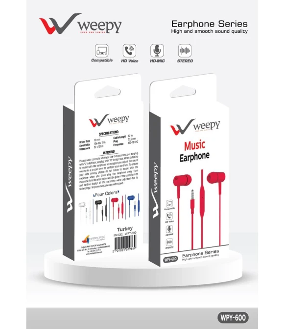 Wpy-600 3.5 Mm Jack Kablolu Cep Telefonu Mp3 Kulaklık