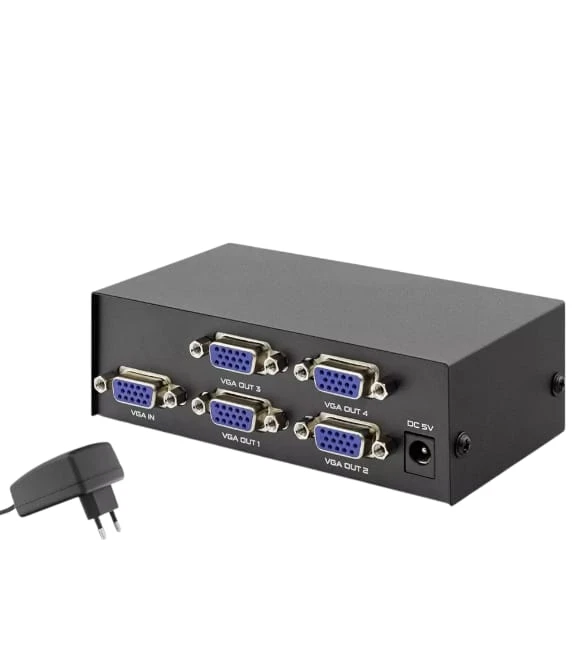 Vga Splitter 200Mhz 1 Giriş 4 Çıkış Siyah