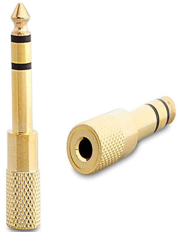 6.35 MM STEREO ERKEK / 3.5 MM STEREO DİŞİ SARI METAL GOLD JACK FİŞ ÇEVİRİCİ ALTIN AUX