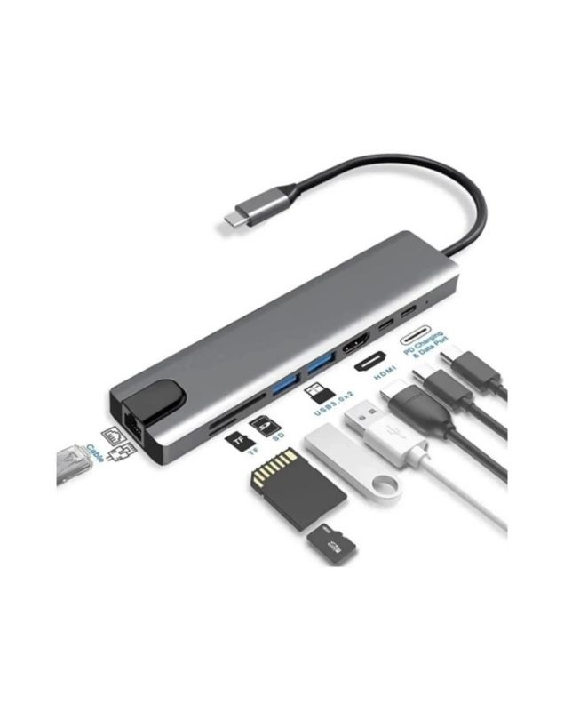 8 in 1 Type-C Dönüştürücü Çevirici Çoklayıcı