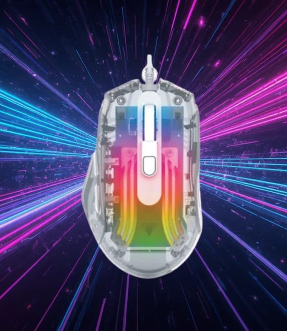 GM-1400 7200 Dpı Şeffaf Rgb Işıklı Gaming Oyuncu Mouse Jedel